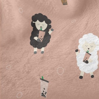 Cute Sheep Drinking Bubble Mil Minky