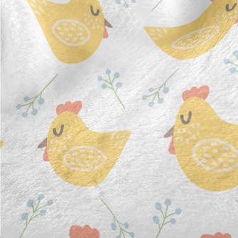 Hand Drawn Yellow Rooster Minky