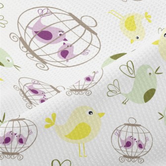 Bird And Birdcage Piqué