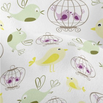 Bird And Birdcage Lightweight Performance Linen
