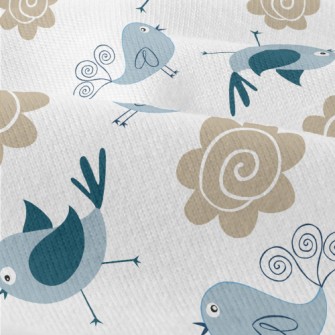 Bluebird And Flowers Modern Jersey