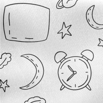 Hand-painted Sleeping Supplies Jersey Backed Fleece