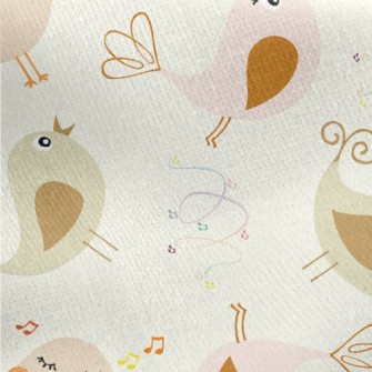 Beautiful Bird Singing Jersey Backed Fleece