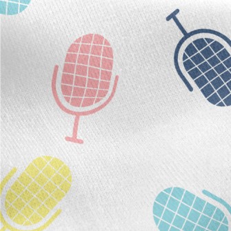 Cute Colorful Microphone Jersey Backed Fleece
