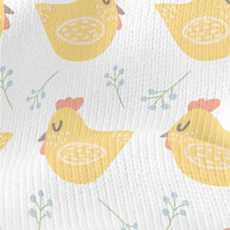 Hand Drawn Yellow Rooster Stretch Jersey