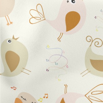Beautiful Bird Singing Lightweight Cotton Poplin