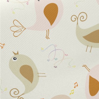 Beautiful Bird Singing Midweight Cotton Poplin