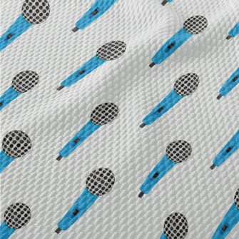 Colorful Retro Microphone Birdseye Piqué