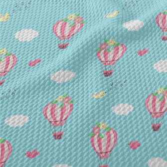 Pink Hot Air Balloon With Flow Birdseye Piqué