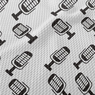 Classic Microphone Pattern Birdseye Piqué