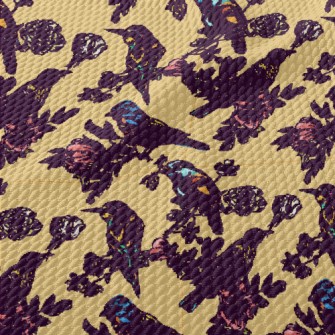 Beautiful Hand Drawn Bird Birdseye Piqué