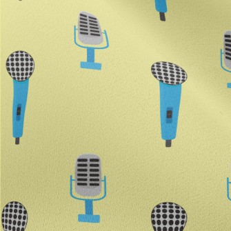 Retro Blue Microphone Chiffon