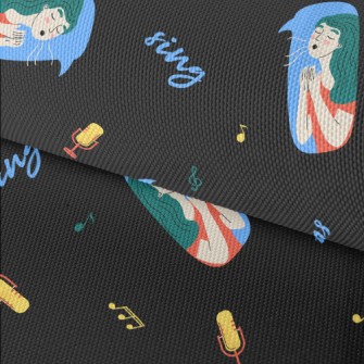Singing Girl With Microphone Waterproof Oxford