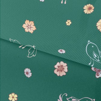 Abstract Bird And Flowers Waterproof Oxford