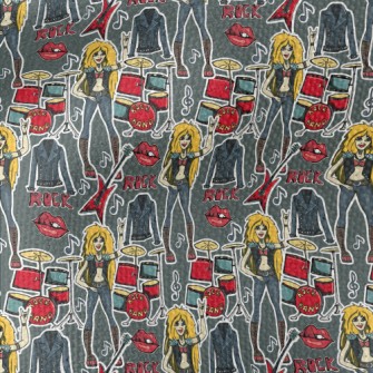 Hand Drawn Rock Girl Waterproof Canvas