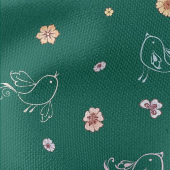 Abstract Bird And Flowers Waterproof Canvas