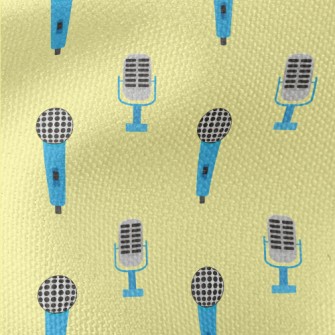 Retro Blue Microphone Waterproof Canvas