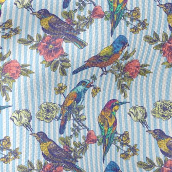 Colorful Bird Courtship Waterproof Canvas