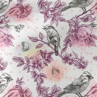 Watercolor Flowers And Birds Waterproof Canvas