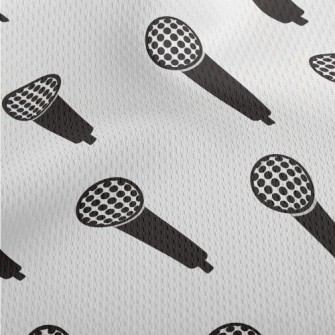 Simple Microphone Pattern Athletic Mesh Flat Back