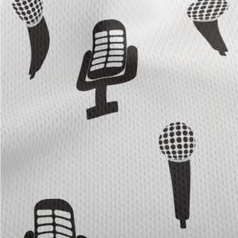 Retro Microphone Icon Athletic Mesh Flat Back