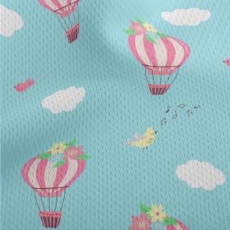 Pink Hot Air Balloon With Flow Athletic Mesh Flat Back