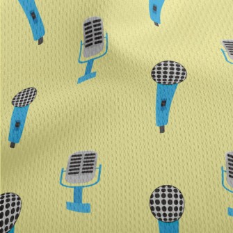 Retro Blue Microphone Athletic Mesh Flat Back