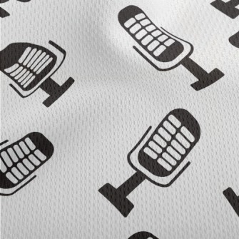 Classic Microphone Pattern Athletic Mesh Flat Back