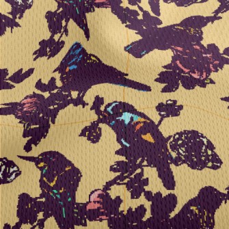 Beautiful Hand Drawn Bird Athletic Mesh Flat Back