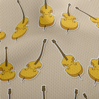 Cartoon Cello Athletic Mesh Flat Back