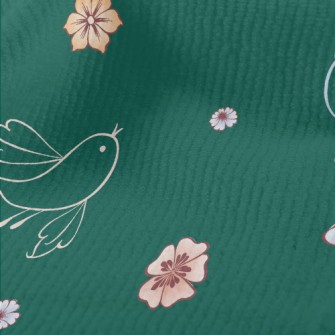 Abstract Bird And Flowers Terry