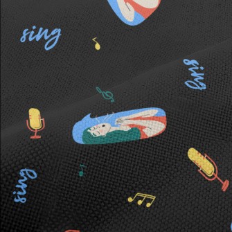 Singing Girl With Microphone Performance Linen