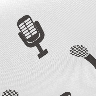 Retro Microphone Icon Twill