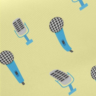 Retro Blue Microphone Twill