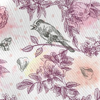 Watercolor Flowers And Birds Standard Corduroy