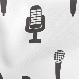 Retro Microphone Icon Stretch Ponte
