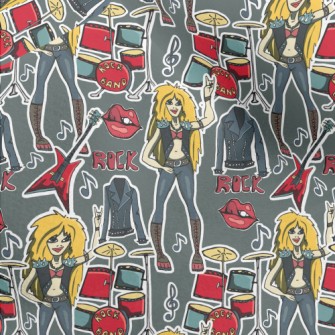 Hand Drawn Rock Girl Micro Fleece