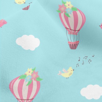 Pink Hot Air Balloon With Flow Micro Fleece