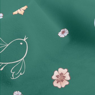 Abstract Bird And Flowers Micro Fleece