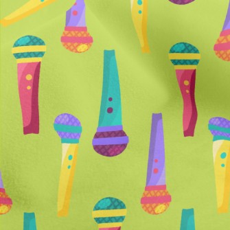 Retro Colorful Microphone Micro Fleece