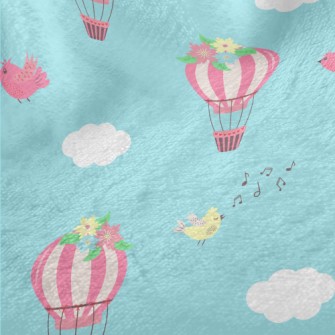 Pink Hot Air Balloon With Flow Minky
