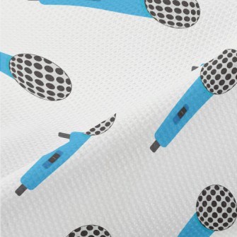 Colorful Retro Microphone Piqué