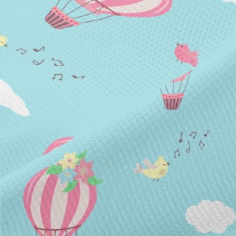 Pink Hot Air Balloon With Flow Piqué