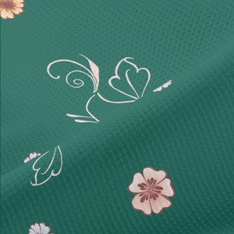 Abstract Bird And Flowers Piqué