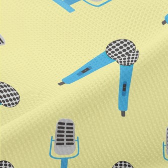 Retro Blue Microphone Piqué