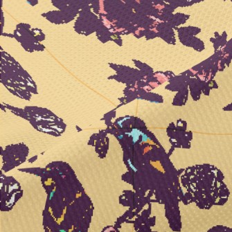 Beautiful Hand Drawn Bird Piqué