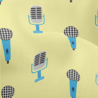 Retro Blue Microphone Lightweight Performance Linen