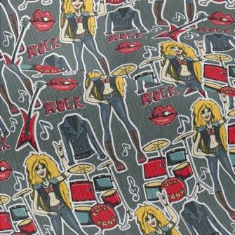Hand Drawn Rock Girl Modern Jersey
