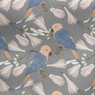 Parrot And Magnolia Jersey Backed Fleece