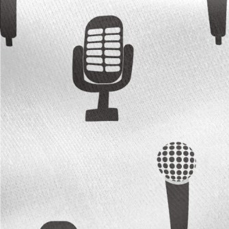 Retro Microphone Icon Jersey Backed Fleece